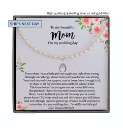 Mother of the Bride Gift from Daughter Mother of the Bride Necklace from Bride Real Pearl Necklace Mom of Bride Gift To Mom, Real Pearl