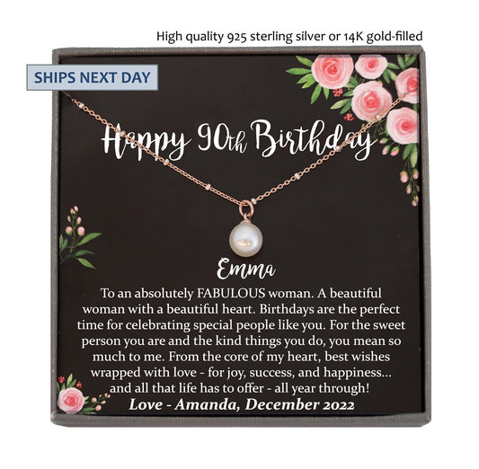 90th Birthday Gift for Women, 90 year old birthday gift, 90th birthday necklace, gift for 90 year old woman, Personalized 90th Birthday Gift