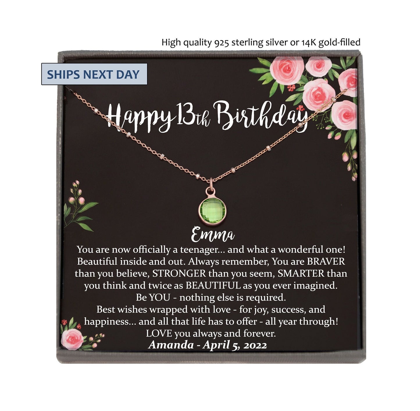 13th birthday girl, 13th birthday gift official teenager, Thirteenth Birthday Necklace, gift for 13 year old girl gifts Teen birthday Custom