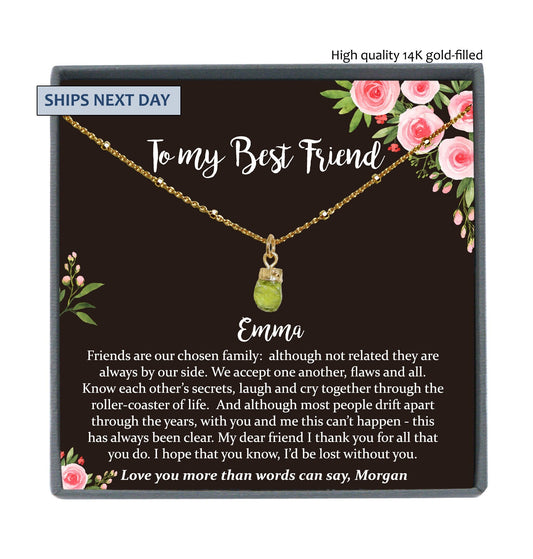 Best Friend Gifts Personalized Birthstone Necklace, Best Friend Necklace, BFF Necklace, Best Friend Birthday Gift