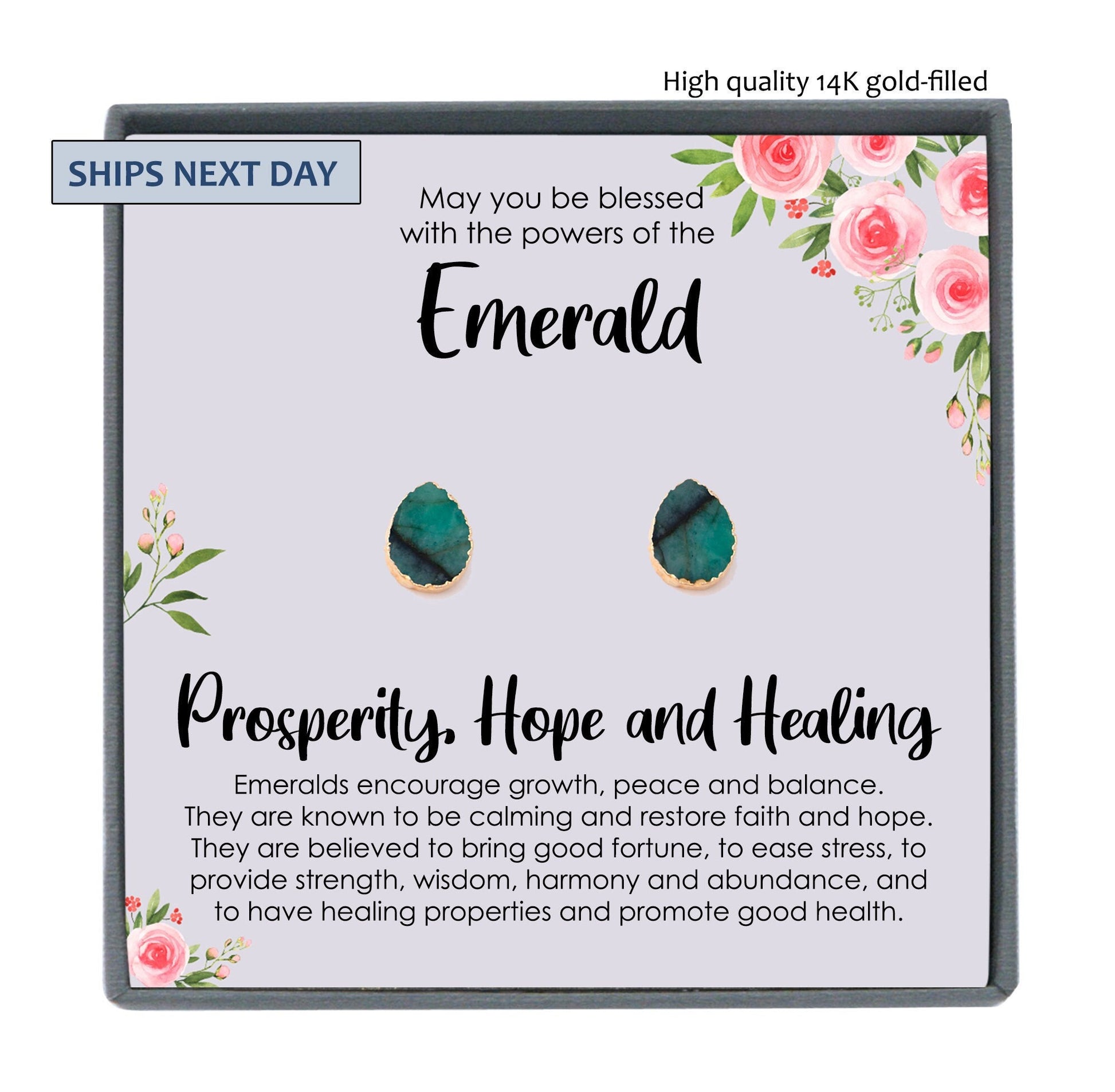 Emerald Stud Earrings, Raw Emerald Earrings Studs, Green Stud Earrings Gemstone Earrings, Gold Electroplated Green Earrings