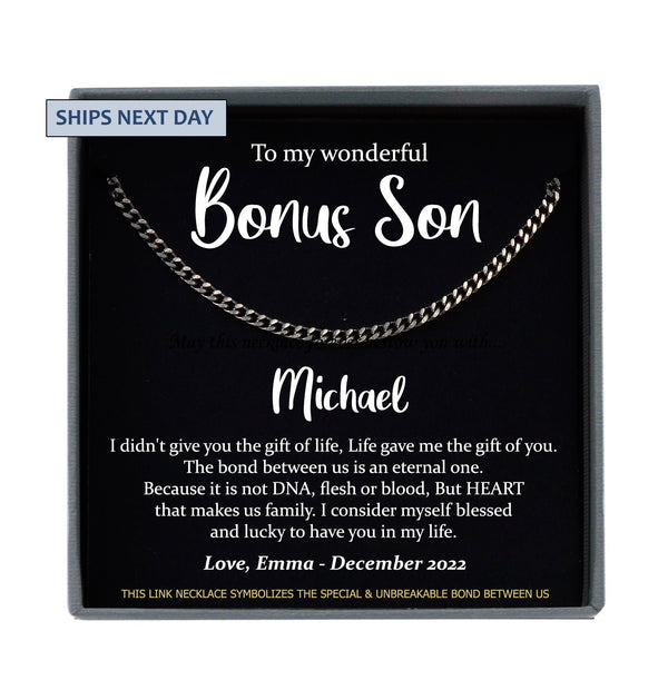Bonus Son Gift, Birthday Gift For Bonus Son, Stepson Christmas Gift, Graduation Gifts, Bonus Son Card, Stepchild Gifts, Stepkid Gift