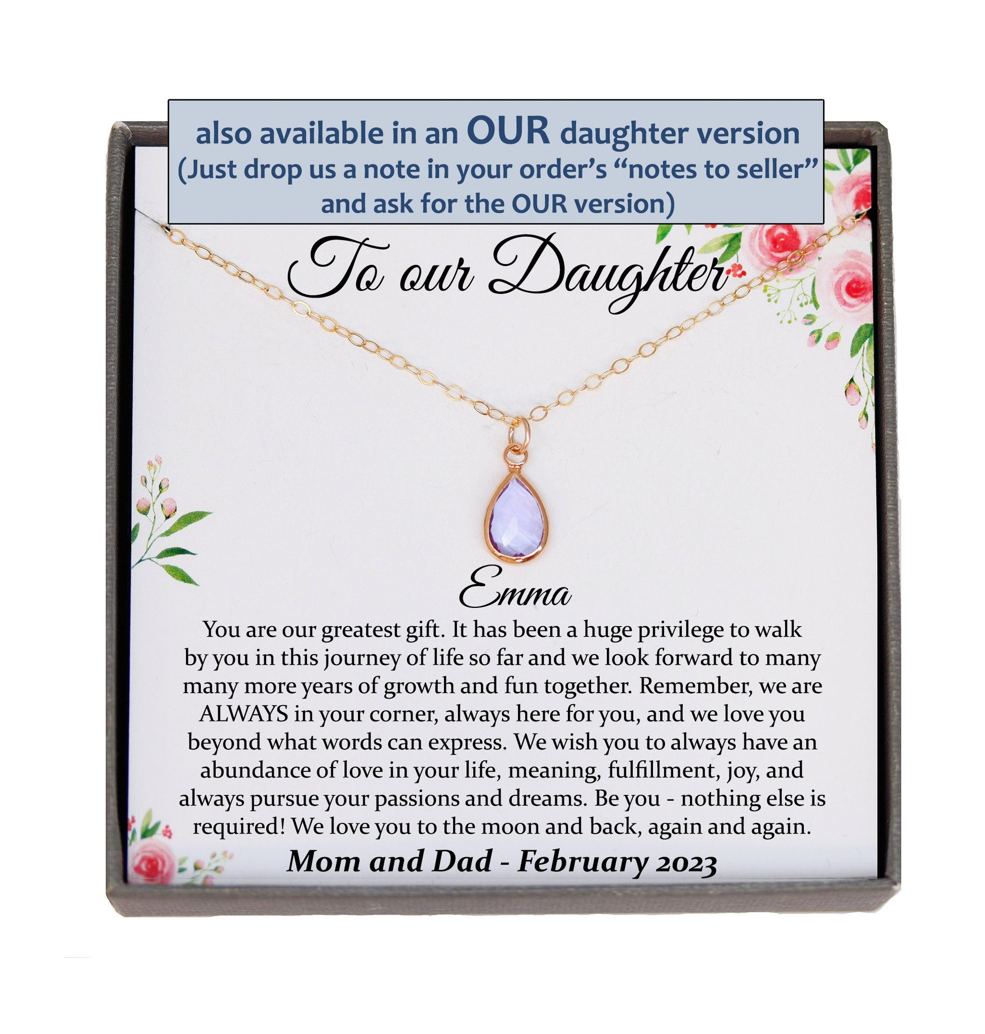 Daughter Gift from Mom to Daughter Necklace for Daughter Gift for Daughter from Dad Daughter Gift from Parents to Daughter Birthday Gift