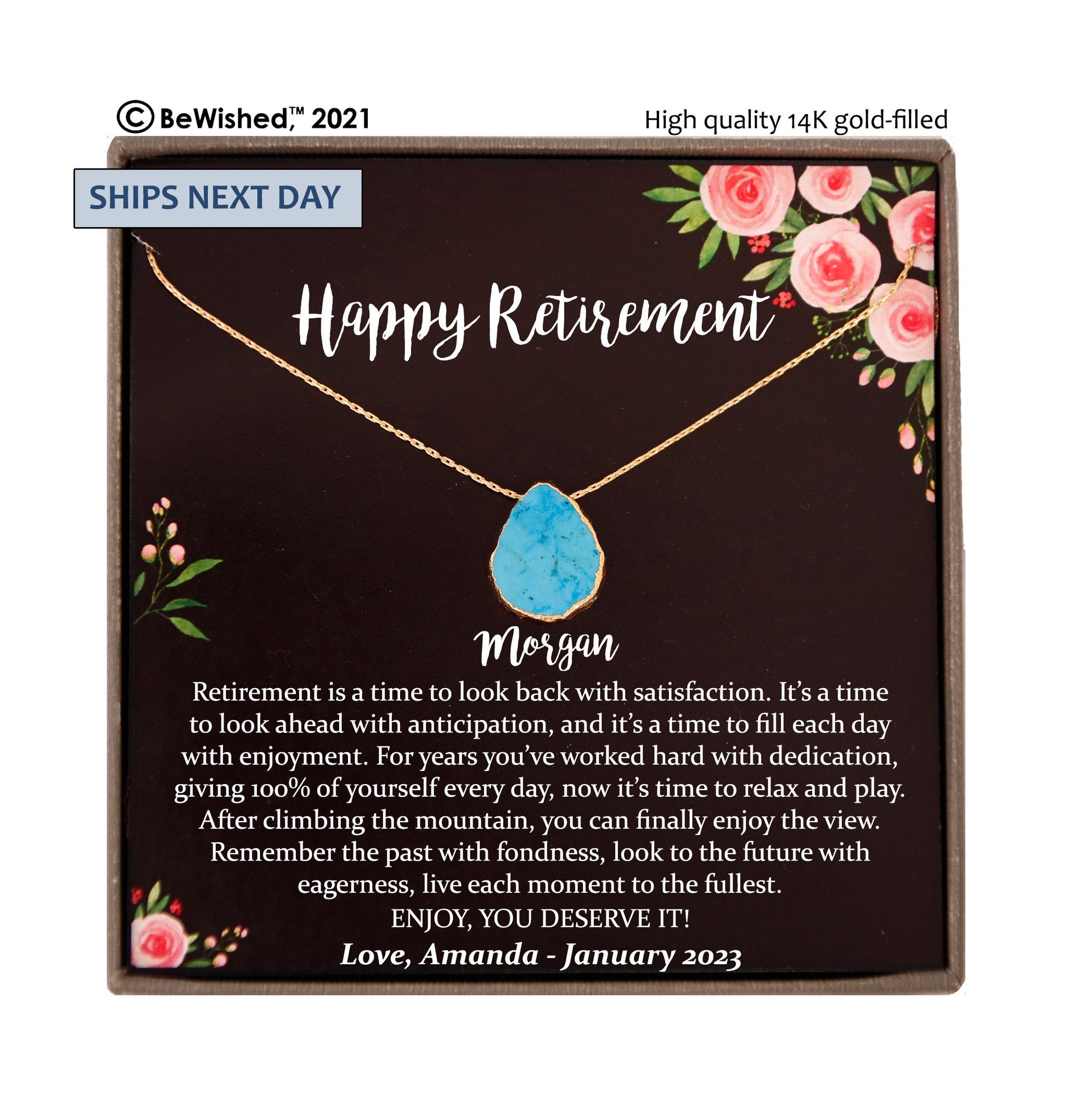 Retirement Gifts for Women, Retirement Necklace: Colleagues, Leave Job, Jewelry from Coworkers, Retirement Party, Personalized Gift