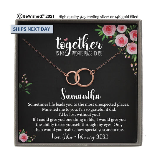 Personalized Wife Gift, Girlfriend Gift, BFF Gift, Best Friend Necklace Gift for Valentines Day Anniversary Birthday Romantic Gifts for her