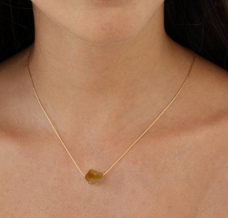 Raw Citrine Necklace – Alana Douvros Jewelry