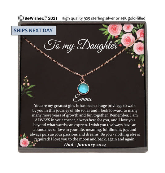 Daughter Gift from Mom to Daughter Necklace for Daughter Gift for Daughter from Dad Daughter Gift from Parents to Daughter Birthday Gift