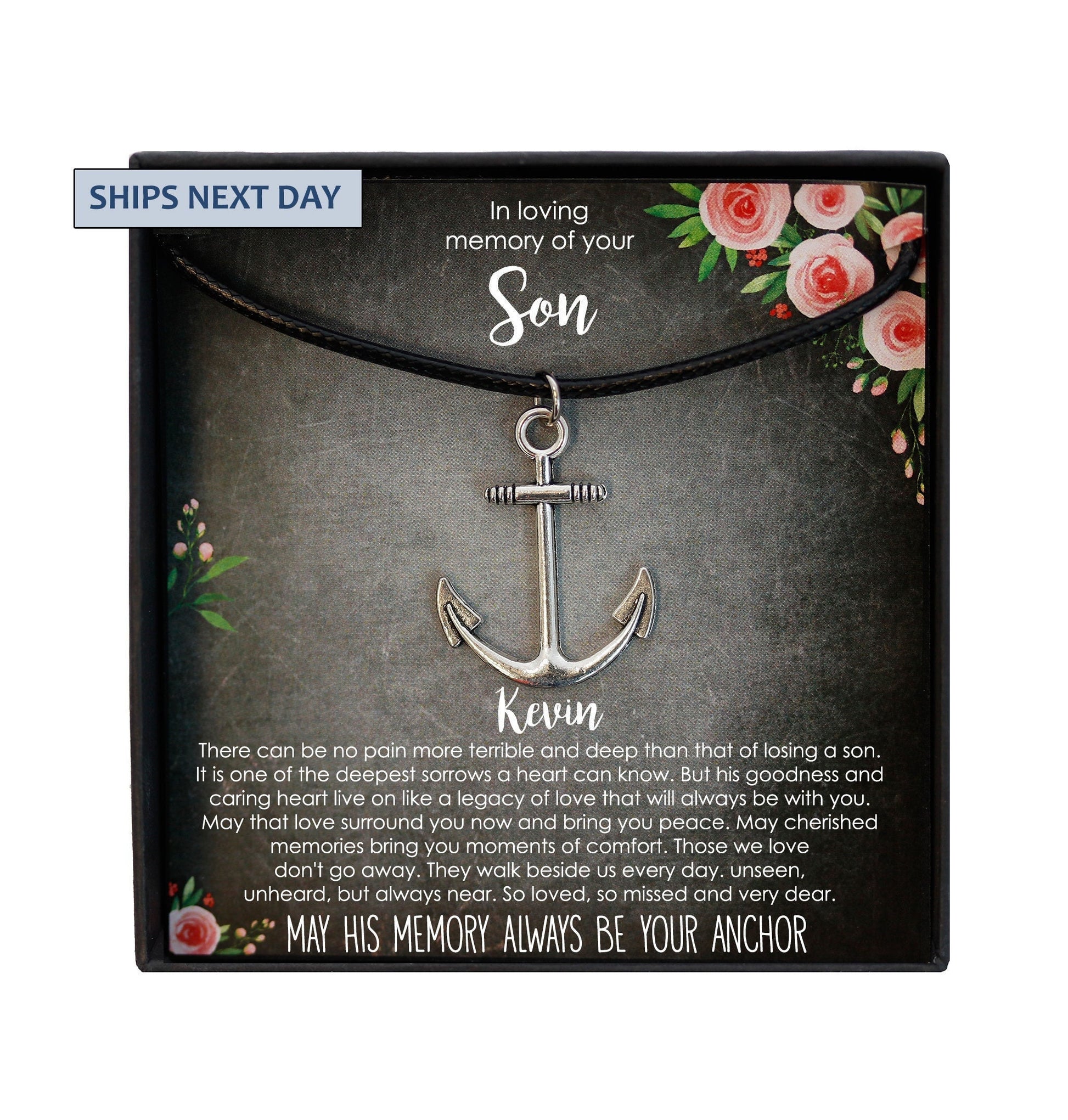 Loss of Son Gift for a Dad In Memory of Son Grief Gift Remembrance Necklace Mourning Jewelry Memorial Grieving Father Sorry for Your Loss